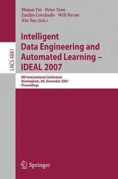 Couverture de l’ouvrage Intelligent Data Engineering and Automated Learning - IDEAL 2007