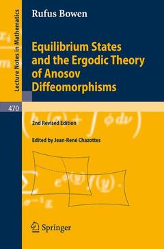 Cover of the book Equilibrium States and the Ergodic Theory of Anosov Diffeomorphisms