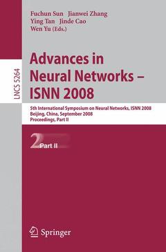 Couverture de l’ouvrage Advances in Neural Networks - ISNN 2008