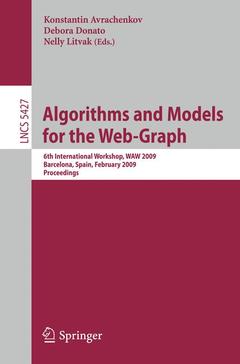 Couverture de l’ouvrage Algorithms and Models for the Web-Graph
