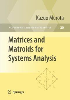 Couverture de l’ouvrage Matrices and Matroids for Systems Analysis