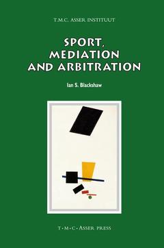Couverture de l’ouvrage Sport, Mediation and Arbitration