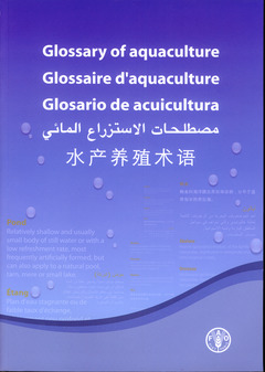 Couverture de l’ouvrage Glossary of aquaculture (Ar/Ch/En/Fr/Es) with CD-ROM