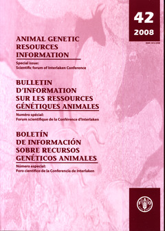 Couverture de l’ouvrage Animal genetic resources information N° 42, 2008