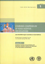 Couverture de l’ouvrage Combined compendium of food additive specification. Joint FAO/WHO expert committee on food additives. All specifications...Vol.4 : analytical methods