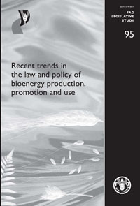 Cover of the book Recent trends in the law and policy of bioenergy production, promotion and use