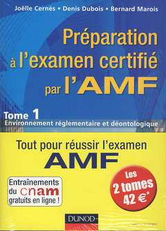 Couverture de l’ouvrage Préparation à l'examen certifié par l'AMF (en 2 Tomes)