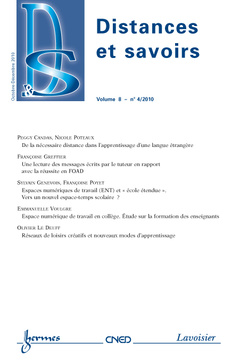 Cover of the book Distances et savoirs Vol.8 N° 4/OctobreDécembre 2010