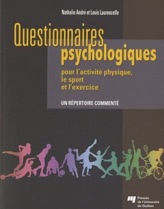 Couverture de l’ouvrage Questionnaires psychologiques pour ' act ivite physique le sport et l'exercice