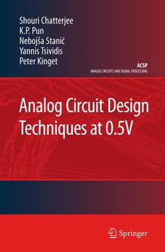 Cover of the book Analog Circuit Design Techniques at 0.5V