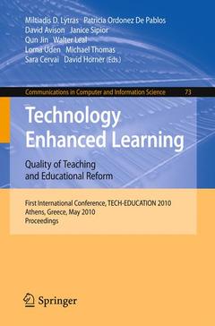 Couverture de l’ouvrage Technology Enhanced Learning: Quality of Teaching and Educational Reform