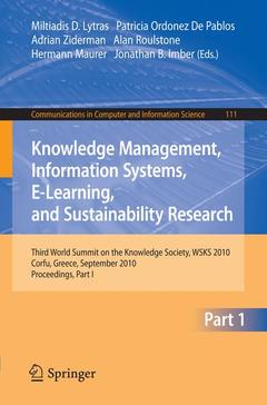 Couverture de l’ouvrage Knowledge Management, Information Systems, E-Learning, and Sustainability Research