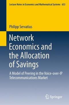 Couverture de l’ouvrage Network Economics and the Allocation of Savings