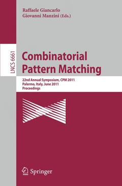 Couverture de l’ouvrage Combinatorial Pattern Matching