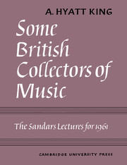 Couverture de l’ouvrage Some British Collectors of Music c.1600–1960