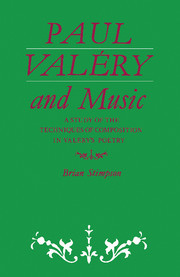 Couverture de l’ouvrage Paul Valéry and Music