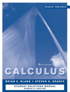 Cover of the book Calculus: Single Variable, Student Study and Solutions Companion