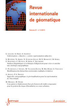 Couverture de l’ouvrage Revue internationale de géomatique Volume 21 N° 2/Avril-Juin 2011