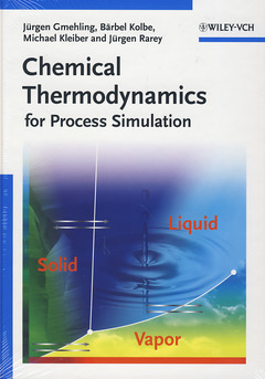 Couverture de l’ouvrage Chemical thermodynamics for process simulation