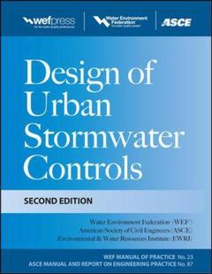 Couverture de l’ouvrage Design of urban stormwater controls, MOP 23