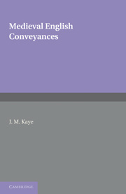 Cover of the book Medieval English Conveyances