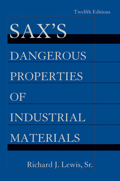 Couverture de l’ouvrage Sax's Dangerous Properties of Industrial Materials, 5 Volume Set