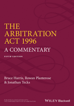 Couverture de l’ouvrage The arbitration act 1996 5e (paperback)