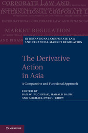 Couverture de l’ouvrage The Derivative Action in Asia
