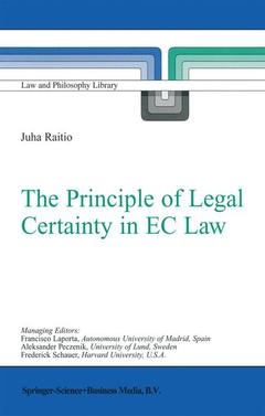 Couverture de l’ouvrage The Principle of Legal Certainty in EC Law