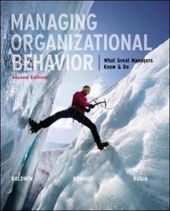 Couverture de l’ouvrage Managing organizational behavior