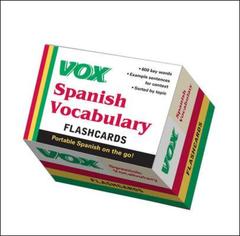 Couverture de l’ouvrage Vox spanish vocabulary flashcards