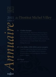 Couverture de l’ouvrage Annuaire de l'Institut Michel Villey. Volume 3 - 2011