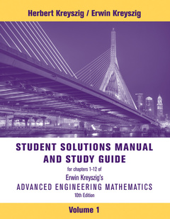 Couverture de l’ouvrage Advanced Engineering Mathematics, 10e Student Solutions Manual and Study Guide, Volume 1: Chapters 1 - 12