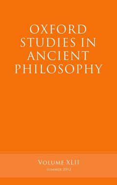 Couverture de l’ouvrage Oxford Studies in Ancient Philosophy, Volume 42