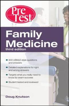 Couverture de l’ouvrage Family medicine pretest self-assessment and review, third edition (series: pretest clinical medicine)