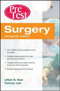 Couverture de l’ouvrage Surgery pretest self-assessment and review