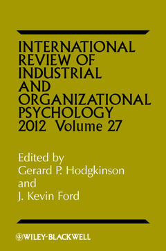 Couverture de l’ouvrage International Review of Industrial and Organizational Psychology 2012, Volume 27