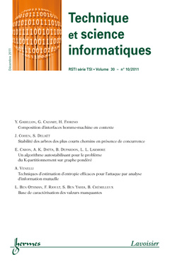 Couverture de l’ouvrage Technique et science informatiques RSTI série TSI Volume 30 N° 10/Décembre 2011
