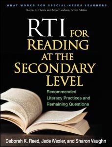 Couverture de l’ouvrage RTI for Reading at the Secondary Level