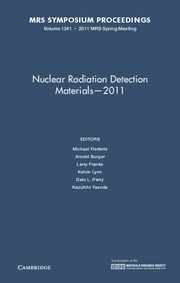 Couverture de l’ouvrage Nuclear Radiation Detection Materials - 2011: Volume 1341