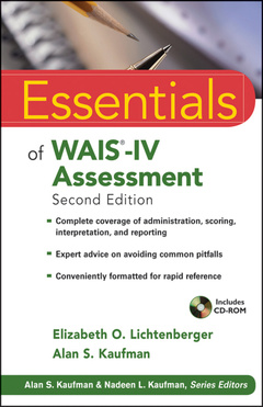 Couverture de l’ouvrage Essentials of WAIS-IV Assessment
