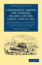 Couverture de l’ouvrage A Residence among the Chinese: Inland, on the Coast, and at Sea
