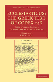 Couverture de l’ouvrage Ecclesiasticus: The Greek Text of Codex 248