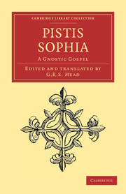 Couverture de l’ouvrage Pistis Sophia