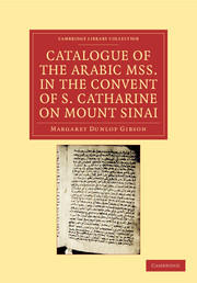 Couverture de l’ouvrage Catalogue of the Arabic MSS. in the Convent of S. Catharine on Mount Sinai