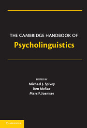 Couverture de l’ouvrage The Cambridge Handbook of Psycholinguistics