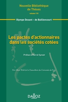 Cover of the book Les pactes d'actionnaires dans les sociétés cotées - Volume 115