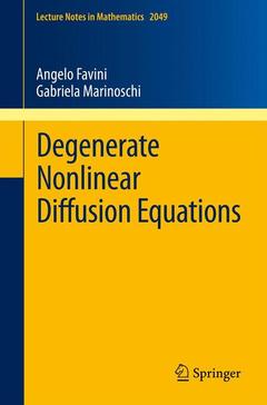 Couverture de l’ouvrage Degenerate Nonlinear Diffusion Equations