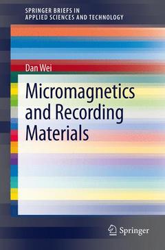 Couverture de l’ouvrage Micromagnetics and Recording Materials