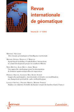Couverture de l’ouvrage Revue internationale de géomatique Volume 22 N° 1/janvier-mars 2012